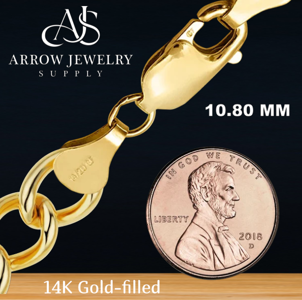 14K Gold-filled Light Round Curb Link Chain Necklace