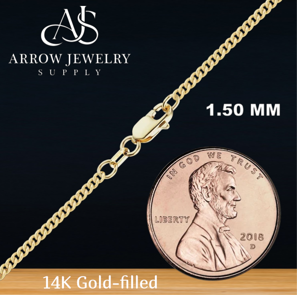 14K Gold-filled Tall Curb Link Chain Necklace