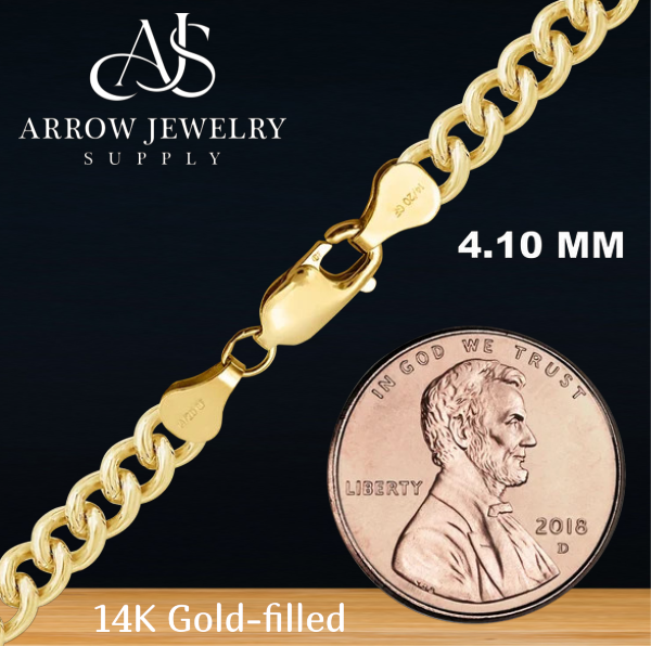 14K Gold-filled Tall Curb Link Chain Necklace