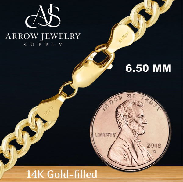 14K Gold-filled Tall Curb Link Chain Necklace