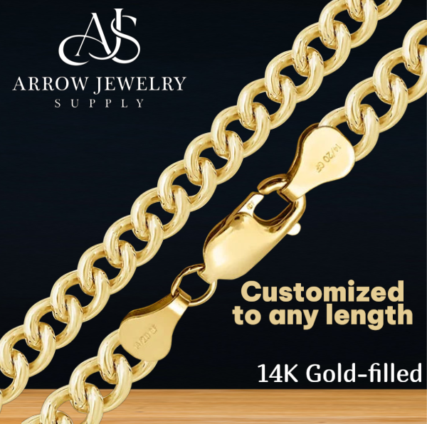 14K Gold-filled Tall Curb Link Chain Necklace