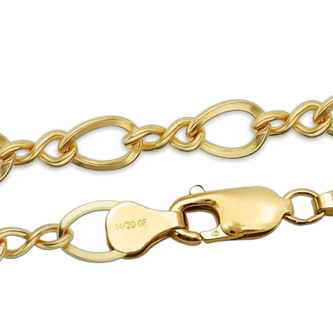 14K Gold-filled Figure Eight Link Chain Necklace