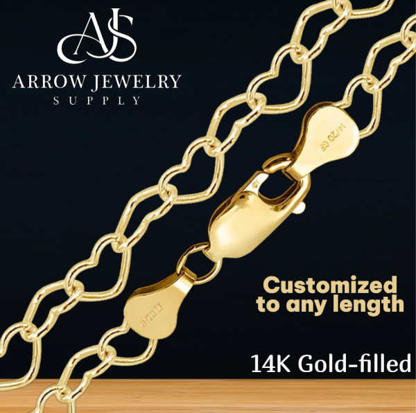 14K Gold-filled Classic Heart Link Chain Necklace