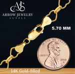 Load image into Gallery viewer, 14K Gold-filled Alternating Heart Link Chain Necklace
