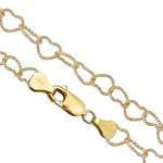 Load image into Gallery viewer, 14K Gold-filled Textured Heart Link Chain Necklace
