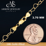 Load image into Gallery viewer, 14K Gold-filled Textured Heart Link Chain Necklace
