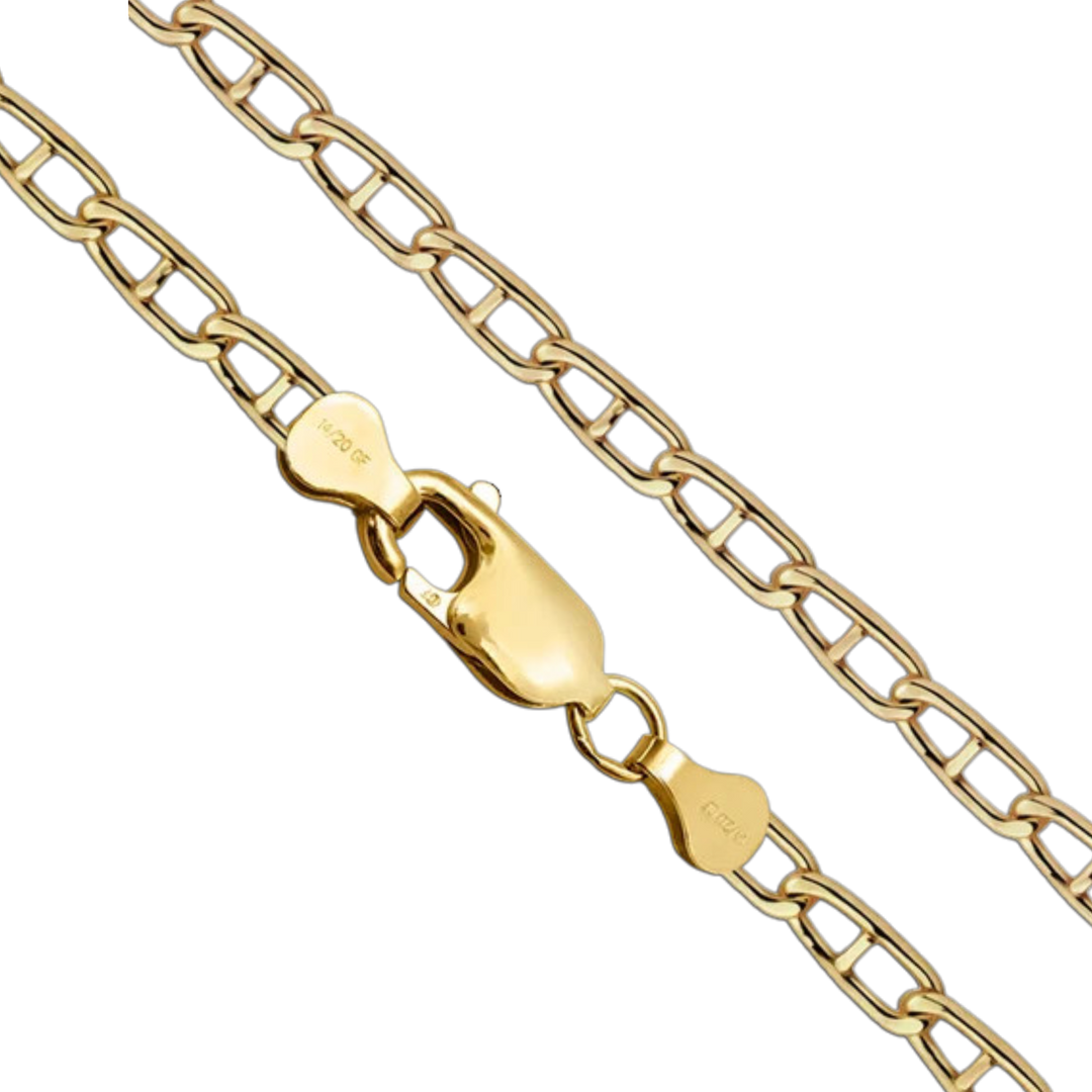 14K Gold-filled Mariner Anchor Link Chain Necklace