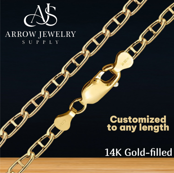 14K Gold-filled Mariner Anchor Link Chain Necklace
