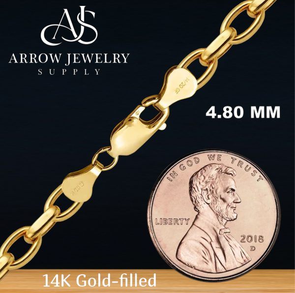 14K Gold-filled Oval Rolo Link Chain Necklace