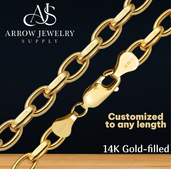 14K Gold-filled Oval Rolo Link Chain Necklace