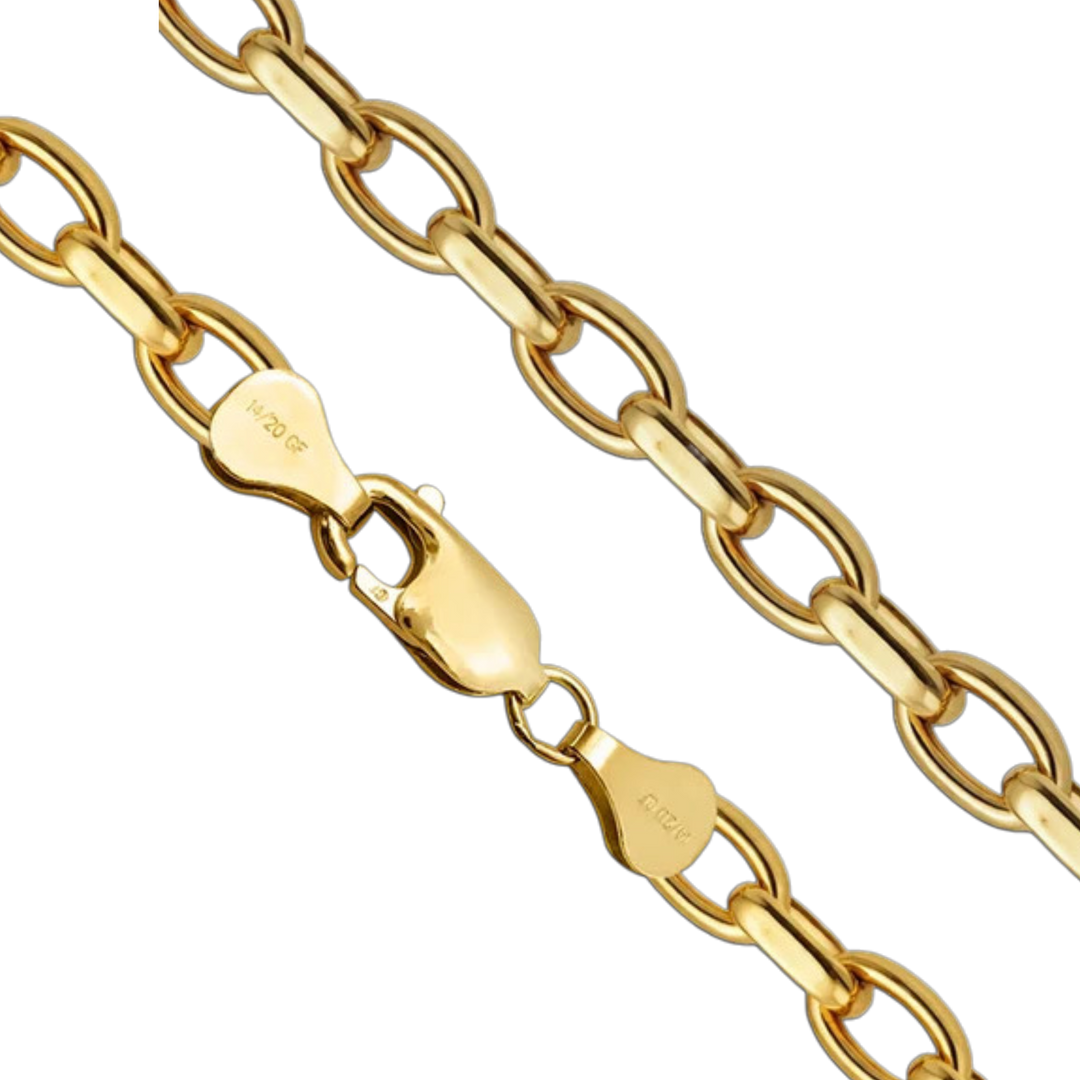 14K Gold-filled Oval Rolo Link Chain Necklace