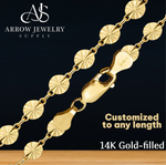 Load image into Gallery viewer, 14K Gold-filled Starburst Disc Links Chain Necklace
