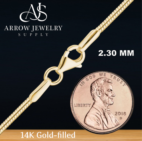 14K Gold-filled Round Snake Chain Necklace