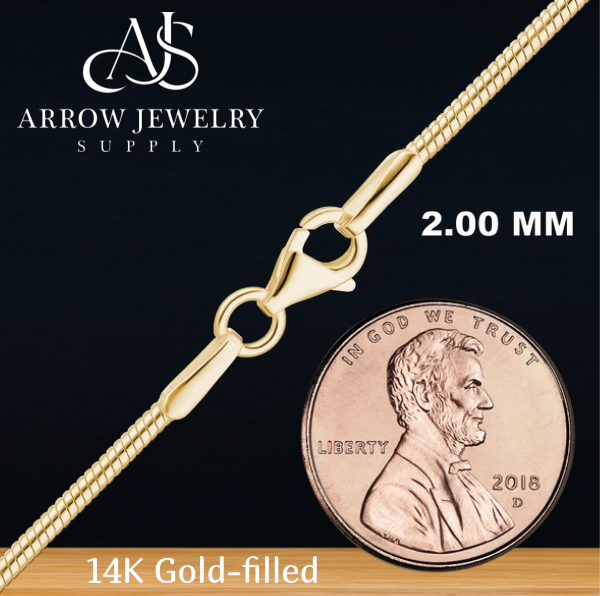 14K Gold-filled Round Snake Chain Necklace