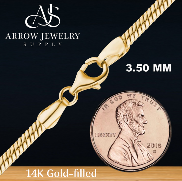 14K Gold-filled Round Snake Chain Necklace