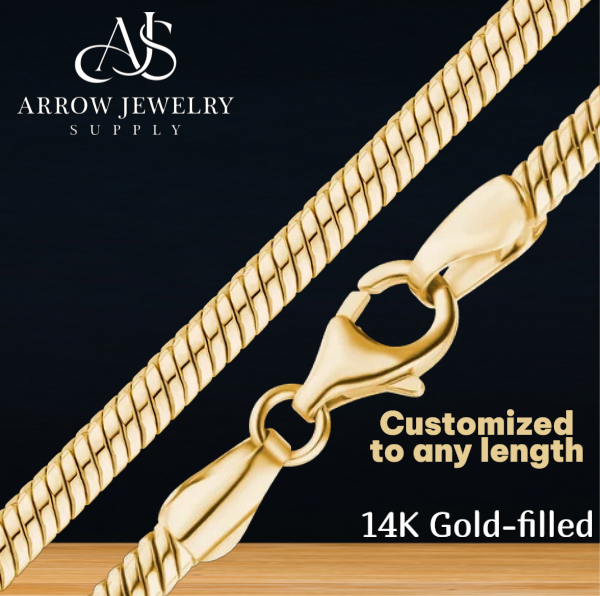 14K Gold-filled Round Snake Chain Necklace