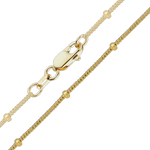 Load image into Gallery viewer, 14K Gold-filled Curb Link Chain Necklace with Gold Bead Satellite Accents

