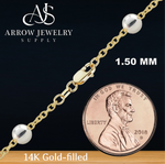 Load image into Gallery viewer, 14K Gold-filled with Sterling Silver Bead Accents Satellite Chain Necklace
