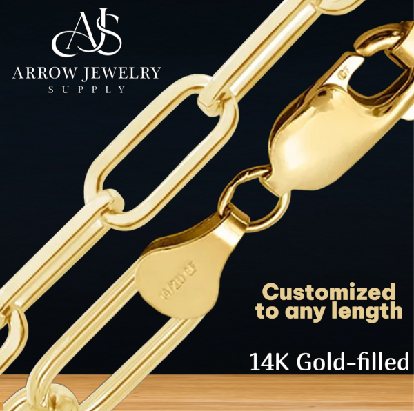14K Gold-filled Heavy Round Paperclip Link Chain Necklace