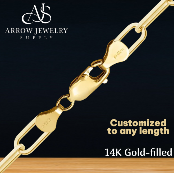 14K Gold-filled Heavy Square Paperclip Link Chain Necklace