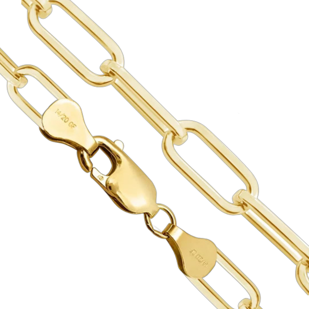 14K Gold-filled Heavy Square Paperclip Link Chain Necklace