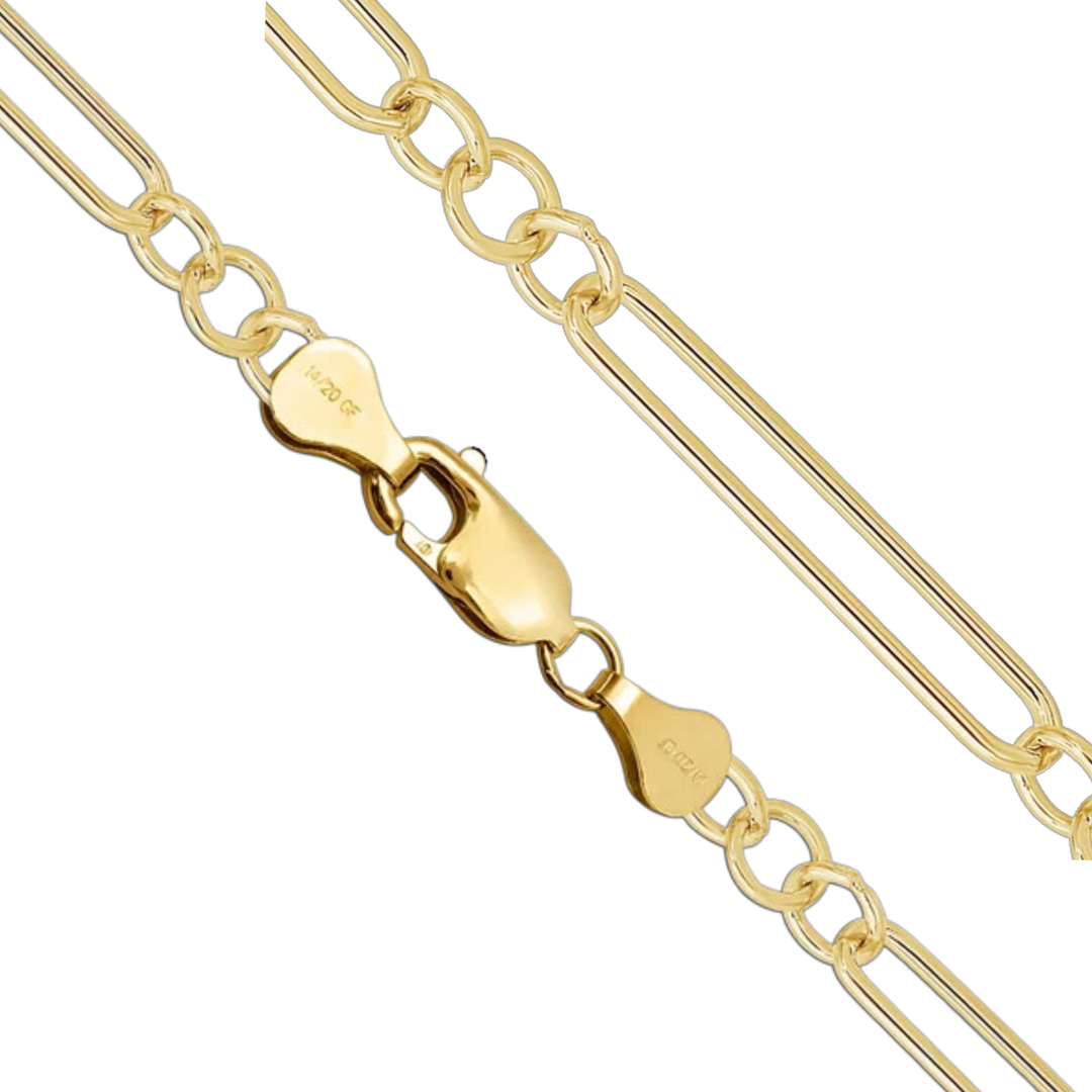 14K Gold-filled Paperclip & Cable Link Chain Necklace