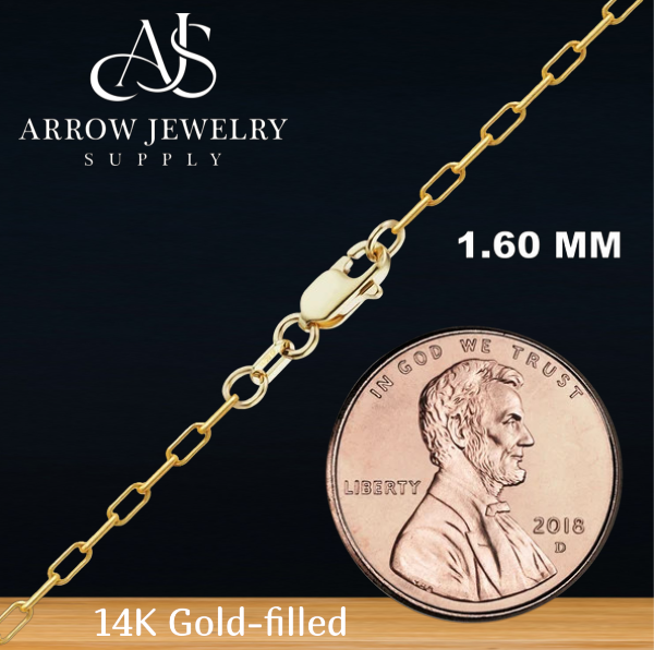 14K Gold-filled Paperclip Link Cable Chain Necklace