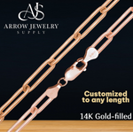 Load image into Gallery viewer, 14K Gold-filled Paperclip Link Cable Chain Necklace
