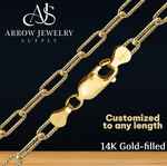 Load image into Gallery viewer, 14K Gold-Filled Textured Paperclip Cable Necklace Chain
