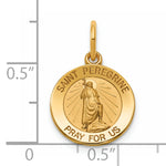 Load image into Gallery viewer, 14K Solid Gold St. Peregrine Medal, Round Patron Saint of Cancer Pendant
