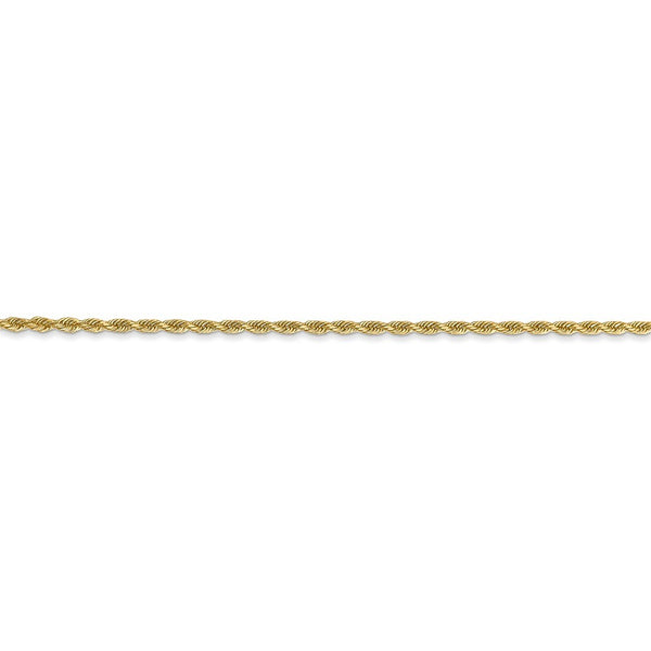 Leslies 14K Yellow Gold 1.5mm Diamond Cut Rope Chain Anklet Bracelet  Length 10'' inches