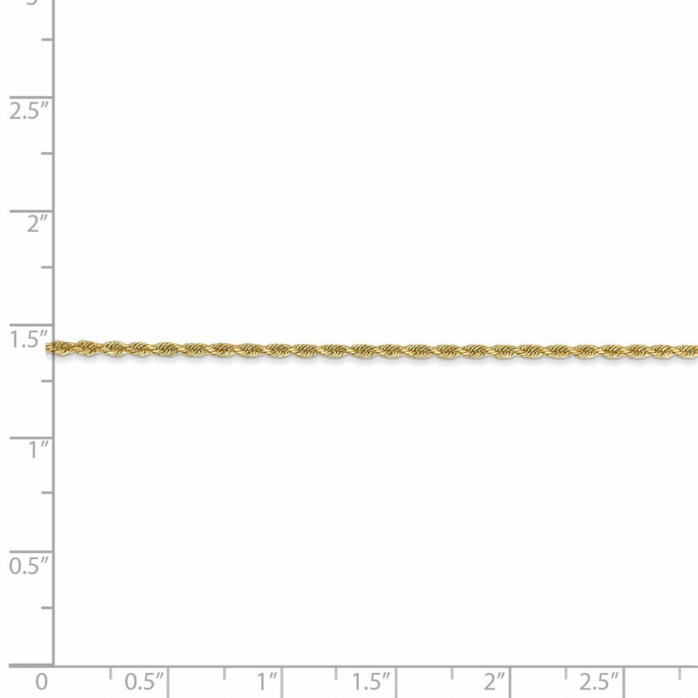 Leslies 14K Yellow Gold 1.5mm Diamond Cut Rope Chain Anklet Bracelet  Length 10'' inches
