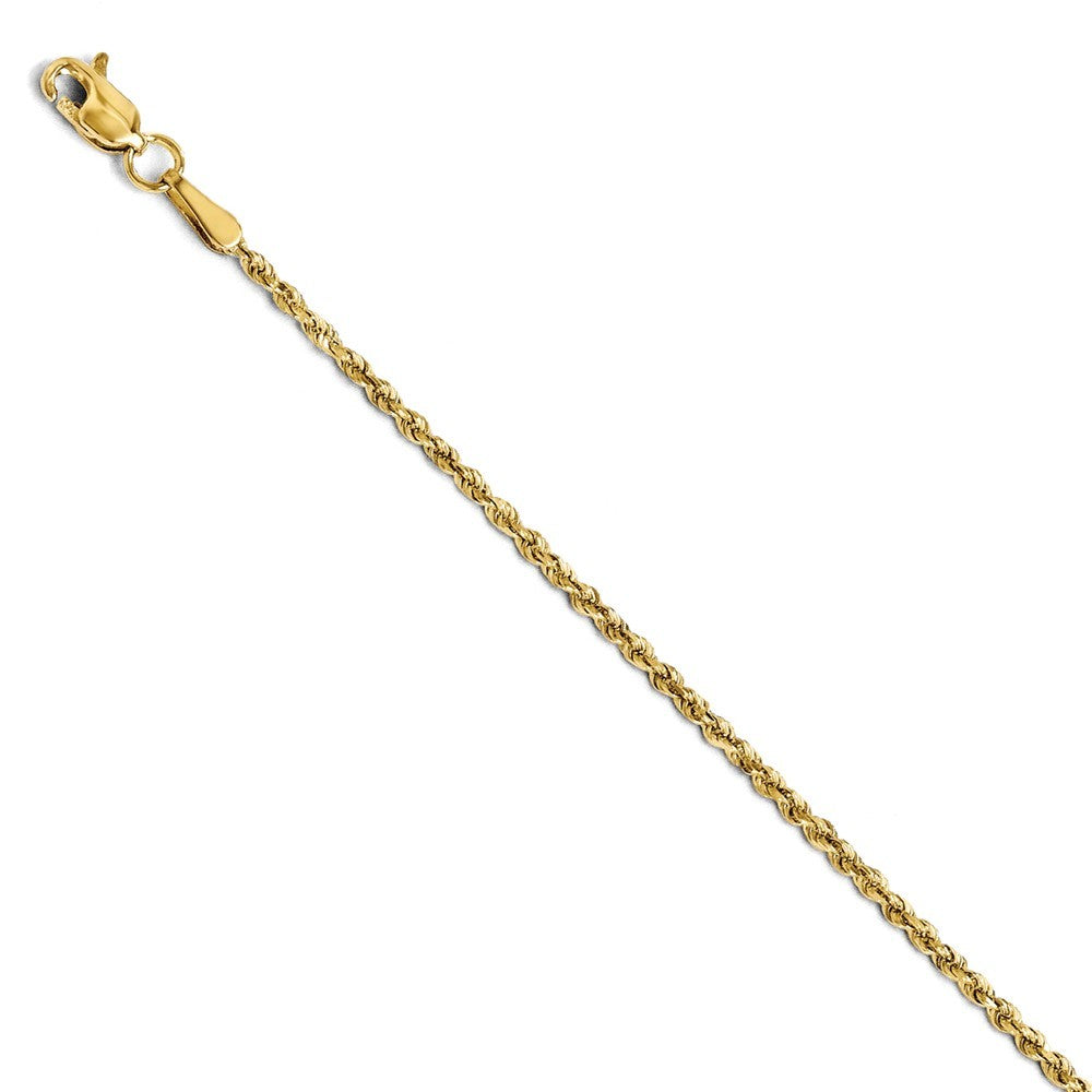 Leslies 14K Yellow Gold 1.5mm Diamond Cut Rope Chain Anklet Bracelet  Length 10'' inches