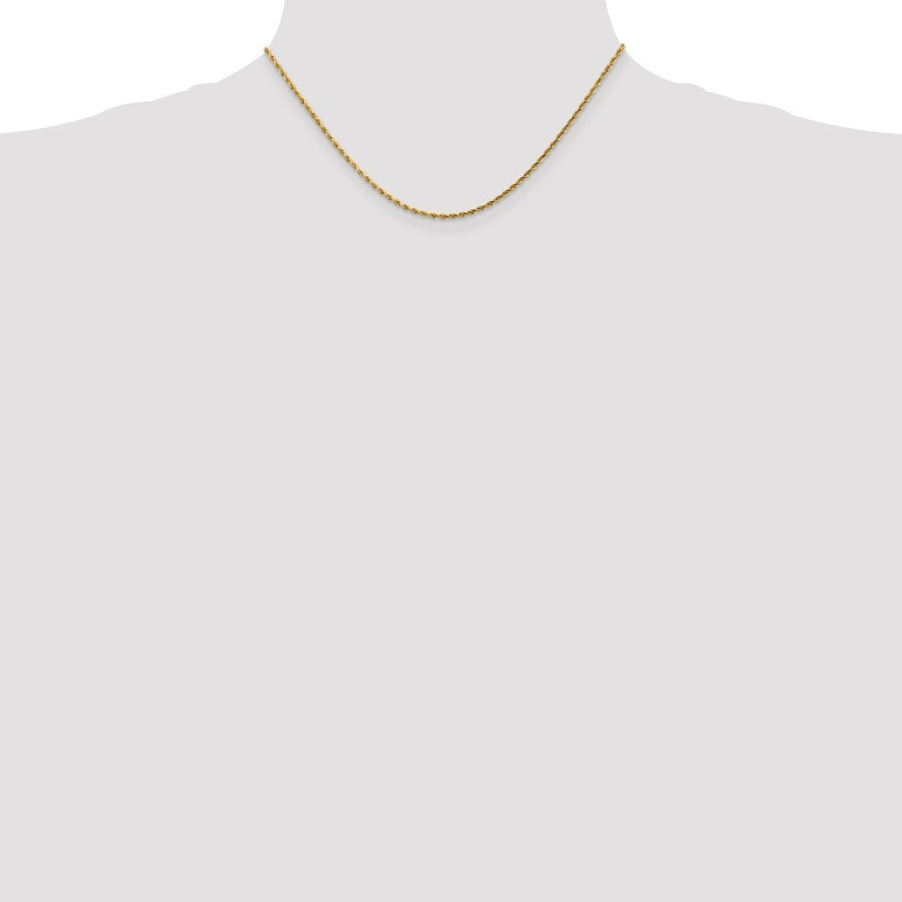 Leslies 14K Yellow Gold 1.75mm Diamond Cut Rope Chain Necklace  Length 16'' inches