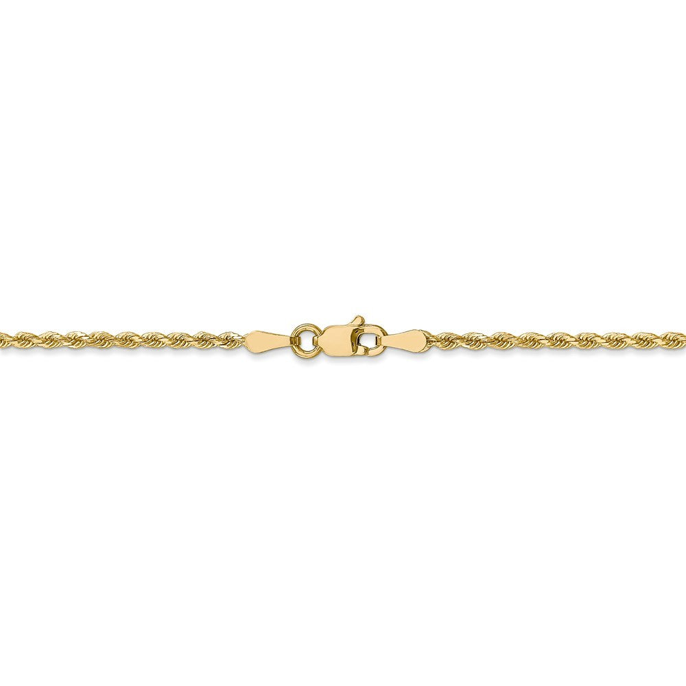 Leslies 14K Yellow Gold 1.75mm Diamond Cut Rope Chain Bracelet  Length 7'' inches
