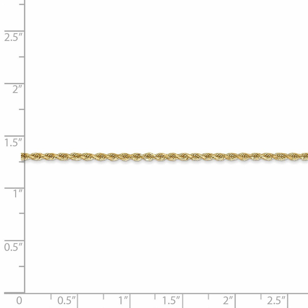 Leslies 14K Yellow Gold 1.75mm Diamond Cut Rope Chain Bracelet  Length 7'' inches