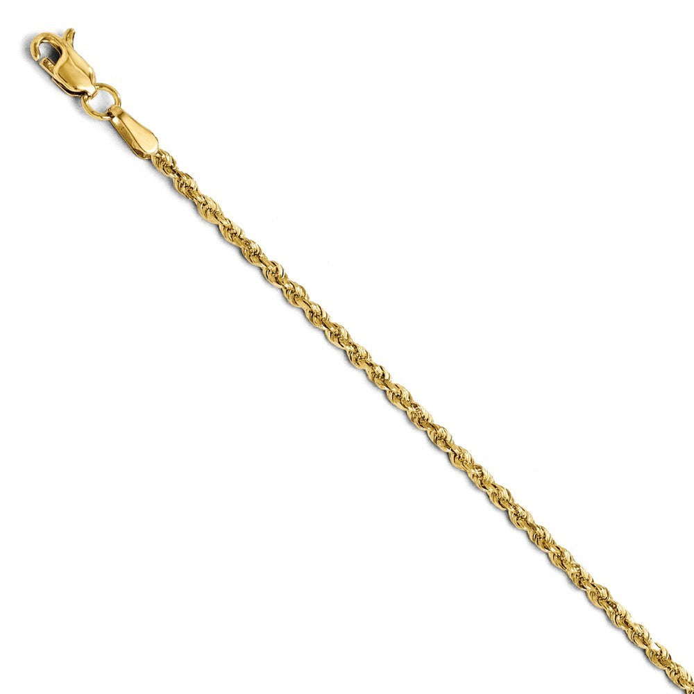 Leslies 14K Yellow Gold 1.75mm Diamond Cut Rope Chain Bracelet  Length 7'' inches
