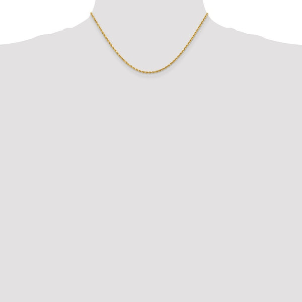 Leslies 14K Yellow Gold 2mm Diamond Cut Rope Chain Necklace  Length 24'' inches