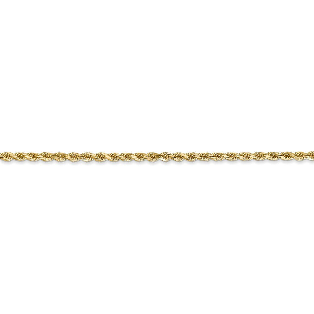 Leslies 14K Yellow Gold 2mm Diamond Cut Rope Chain Bracelet  Length 7'' inches