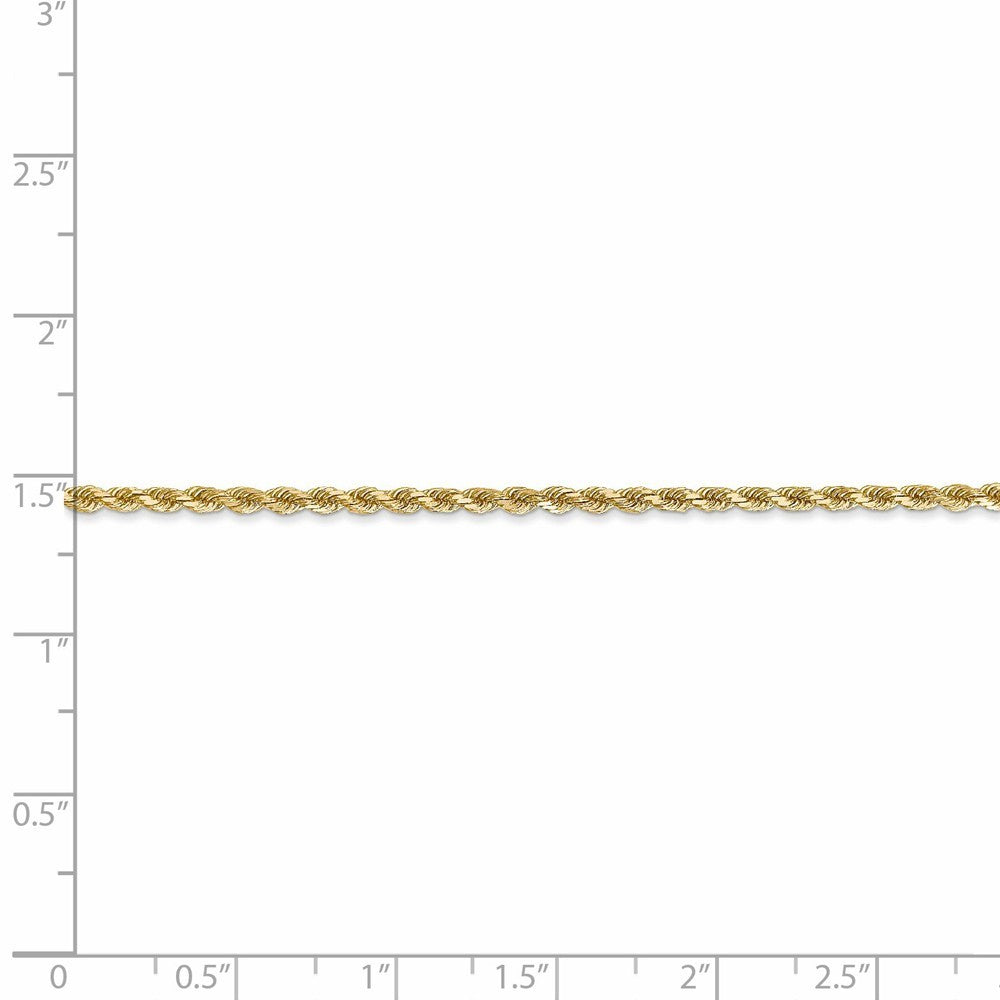 Leslies 14K Yellow Gold 2mm Diamond Cut Rope Chain Bracelet  Length 7'' inches