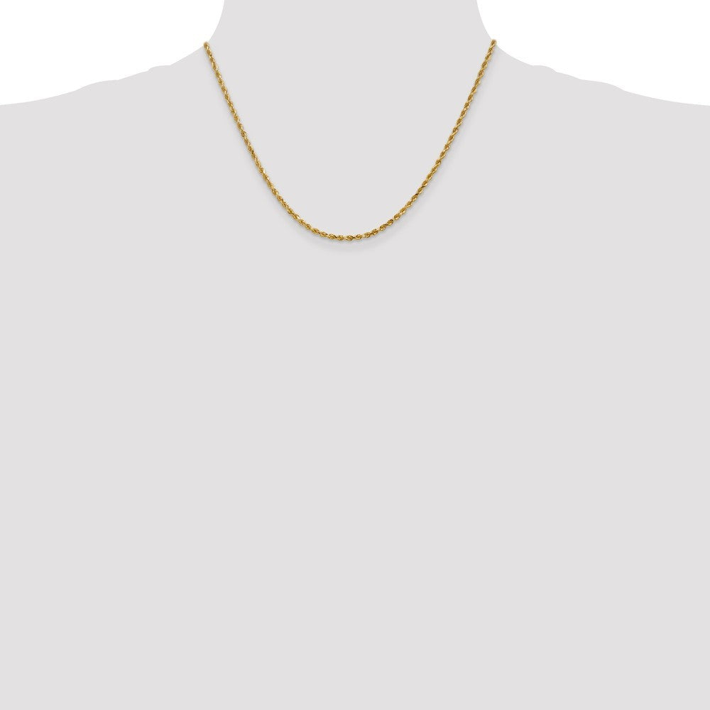 Leslies 14K Yellow Gold 2.5mm Diamond Cut Rope Chain Necklace  Length 30'' inches