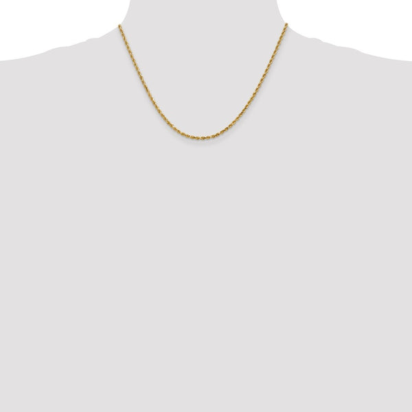 Leslies 14K Yellow Gold 2.5mm Diamond Cut Rope Chain Necklace  Length 30'' inches