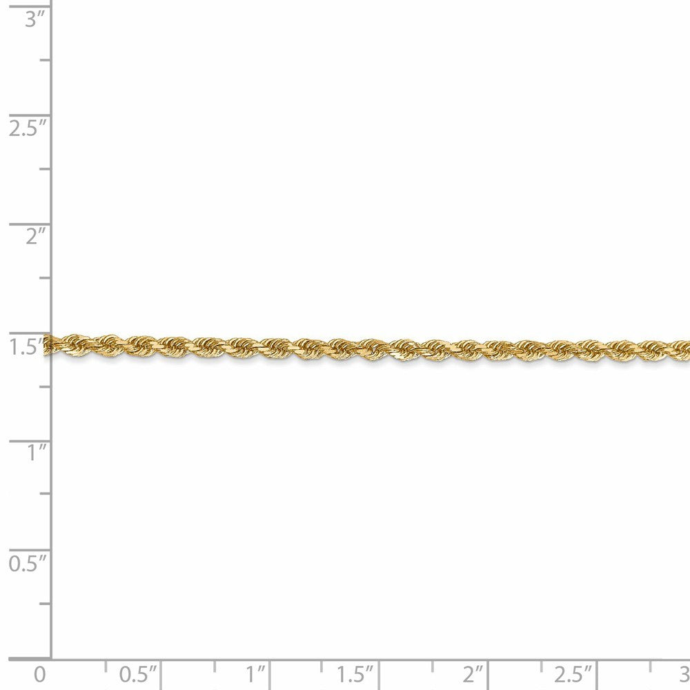 Leslies 14K Yellow Gold 2.5mm Diamond Cut Rope Chain Necklace  Length 30'' inches