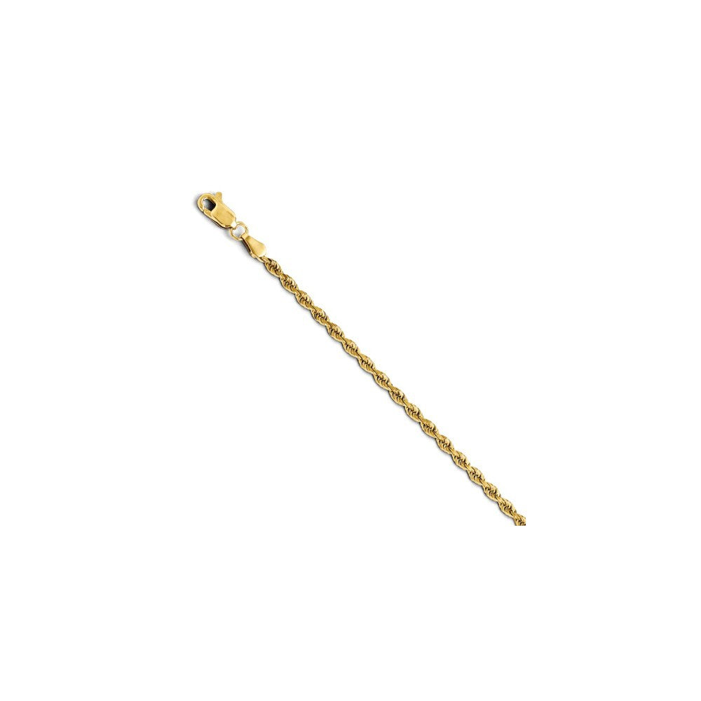 Leslies 14K Yellow Gold 2.5mm Diamond Cut Rope Chain Necklace  Length 30'' inches