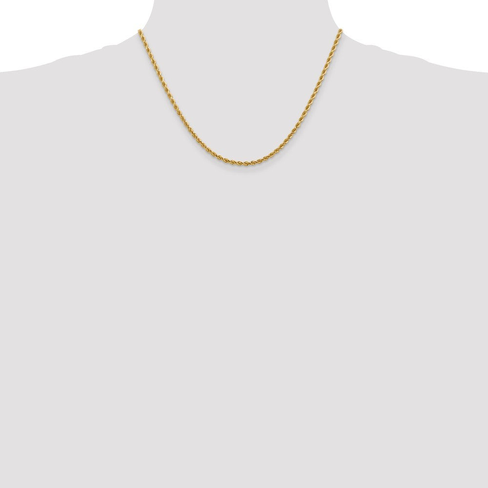 Leslies 14K Yellow Gold 2.75mm Diamond Cut Rope Chain Necklace  Length 18'' inches