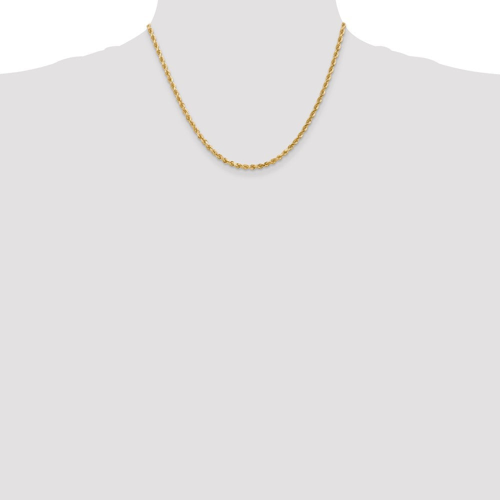 Leslies 14K Yellow Gold 3mm Diamond Cut Rope Chain Necklace  Length 18'' inches