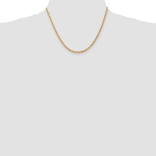 Leslies 14K Yellow Gold 3mm Diamond Cut Rope Chain Necklace  Length 18'' inches