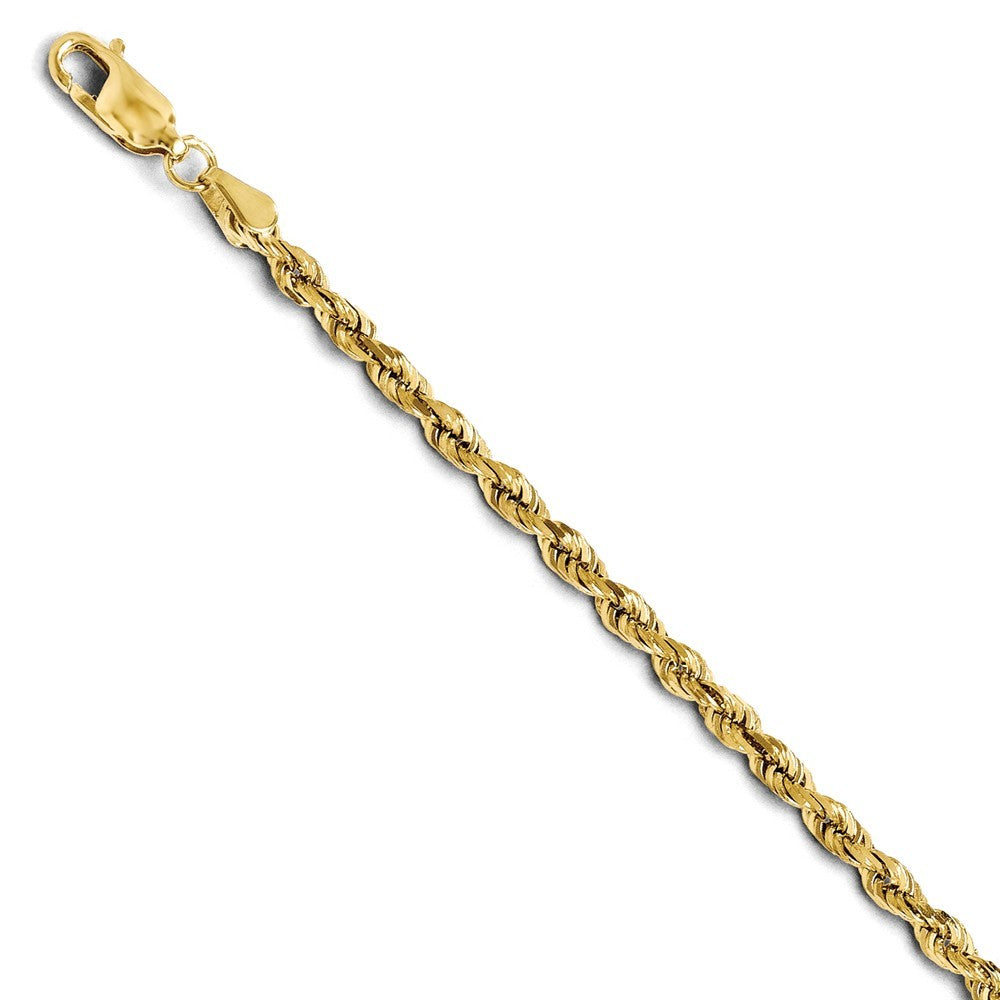 Leslies 14K Yellow Gold 3mm Diamond Cut Rope Chain Bracelet  Length 7'' inches