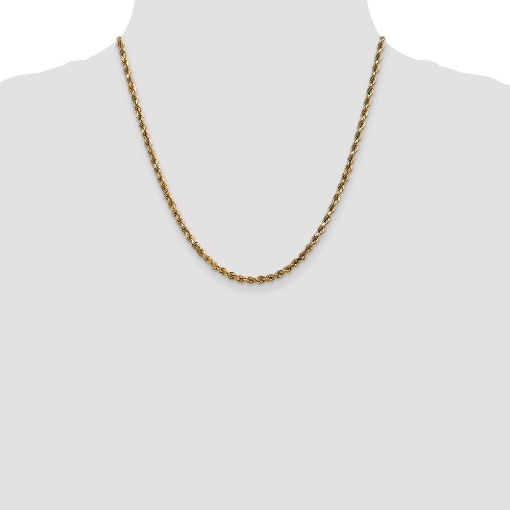 Leslies 14K Yellow Gold 3.5mm Diamond Cut Rope Chain Necklace  Length 20'' inches