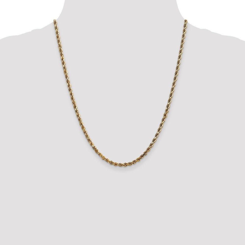Leslies 14K Yellow Gold 3.5mm Diamond Cut Rope Chain Necklace  Length 20'' inches